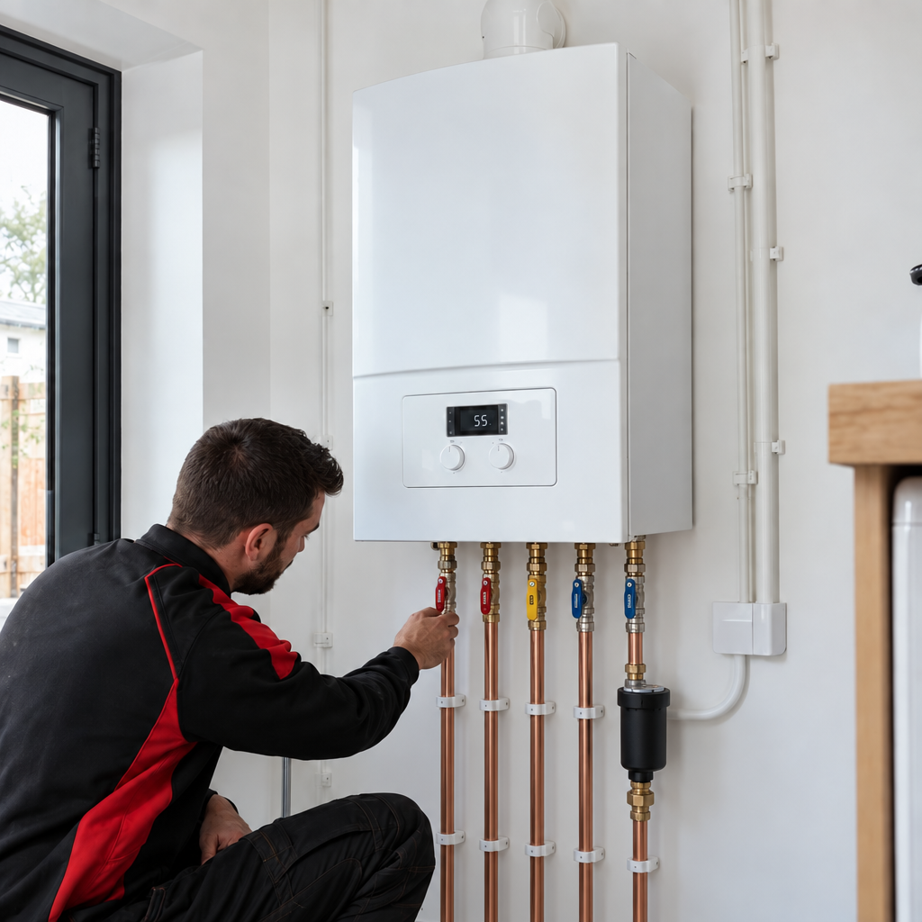 New combi boiler installation and pipework upgrade for homeowner